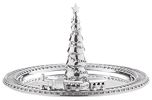 Mariposa Christmas Tree & Train Server, Silver 1 Mariposa Christmas Tree & Train Server, Silver