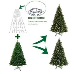 Chasefun Christmas Tree Lights,Warm White & Multicolor Color Changing 11 Lighting Modes Christmas Tree Fairy Lights,288LED,6.6FT X 8 Lines Christmas String Lights For Xmas Tree Decoration -Department 56 Shop 41c7dVdOqAL