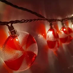 Romasaty Candy String Lights, 8.5Ft Sugar Peppermints Candy Lights With 10 Bulbs For Outdoor & Indoor Christmas Party Tree Decoration Lights -Department 56 Shop 41cf5mMVFYL