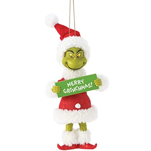 Department 56 Possible Dreams Dr. Seuss How The Grinch Stole Christmas Merry Grinchmas Hanging Ornament, 5 Inch, Multicolor 1 Department 56 Possible Dreams Dr. Seuss How The Grinch Stole Christmas Merry Grinchmas Hanging Ornament, 5 Inch, Multicolor