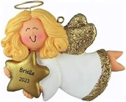 Personalized Angel Christmas Ornament - Angel Ornaments For Christmas Tree, Guardian Angel Gifts, Angel Watching Over You, Merry Christmas From Heaven - Cute Angel Pink - Free Customization -Department 56 Shop 41cuRw8cRFL. AC