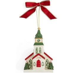Spode – Christmas Tree Collection Christmas Village Church LED Ornament- Measures At 4"