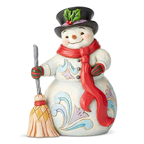 Enesco Jim Shore Heartwood Creek Snowman With Broom And Scarf Figurine, 8.5 Inch, Multicolor 1 Enesco Jim Shore Heartwood Creek Snowman With Broom And Scarf Figurine, 8.5 Inch, Multicolor