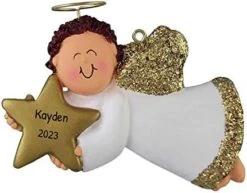 Personalized Angel Christmas Ornament - Angel Ornaments For Christmas Tree, Guardian Angel Gifts, Angel Watching Over You, Merry Christmas From Heaven - Cute Angel Pink - Free Customization -Department 56 Shop 41e 2MfCUJL. AC