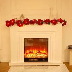 Joyhalo 2 Pack Christmas Poinsettia Garland With Lights - Battery Operated Red Berries And Holly Leaves Prelit Garland For Mantle Fireplace Table Indoor Outdoor Lighted Garland Chritsmas Decor 13 Joyhalo 2 Pack Christmas Poinsettia Garland With Lights - Battery Operated Red Berries And Holly Leaves Prelit Garland For Mantle Fireplace Table Indoor Outdoor Lighted Garland Chritsmas Decor -Department 56 Shop 41eEOttHukL