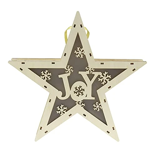 Clever Creations Wooden Star Shaped Nativity Scene Christmas Ornament, Festive LED Holiday Décor For Shelves And Tables, Joy 1 Clever Creations Wooden Star Shaped Nativity Scene Christmas Ornament, Festive LED Holiday Décor For Shelves And Tables, Joy