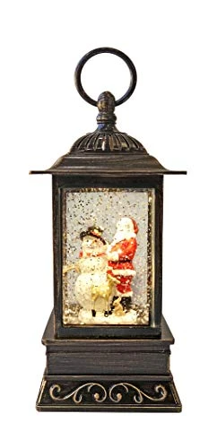 Christmas Light-Up Snow Globe Lantern, 10.5", Santa, Snowman, Deer