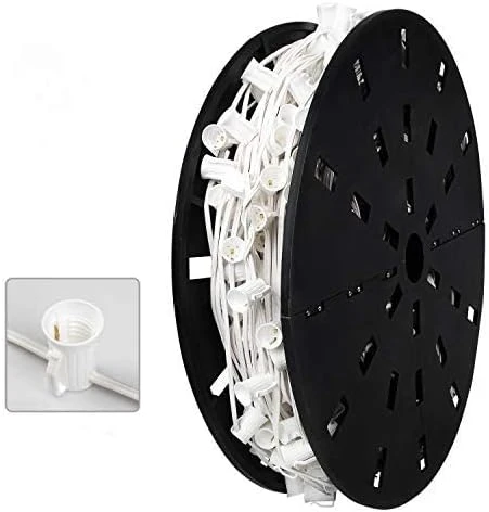 Brightown Commercial 500 FT C9/E17 Christmas Light Sockets Set Spool, UL Listed C9 Sockets Patio String Lights C9 Strands - 12 Spacing Green Wire 7 Brightown Commercial 500 FT C9/E17 Christmas Light Sockets Set Spool, UL Listed C9 Sockets Patio String Lights C9 Strands - 12 Spacing Green Wire - Image 7