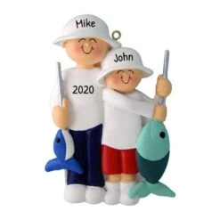Personalized Father And Son Fishing Ornament 2022 - Fly Fishing Ornament, 12 Days Of Fishmas, Fishing Ornaments For Christmas Tree, Boat Ornament - Free Customization -Department 56 Shop 41elFI3OYpL