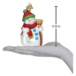 Old World Christmas Glass Blown Ornament - Snowman With Broom 4¼" -Department 56 Shop 41fNpYq2R9L