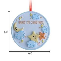 Personalized Babys First Christmas Ornament 2022 - My First Christmas Ornament - Stars And Clouds Christmas Ornament 1st Christmas Baby Ornament Baby Keepsake - Free Customization -Department 56 Shop 41fVyJfpTcL