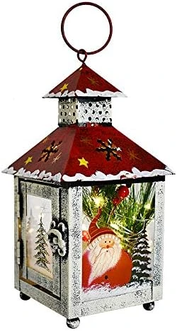 Decorative Christmas Lantern Hanging LED Lantern Decor, Rustic Metal Holiday Lantern Table Top Lantern Battery Operated Indoor Outdoor Hanging Lantern Table Centerpiece (10X4.6X4.6in, Red) 7 Decorative Christmas Lantern Hanging LED Lantern Decor, Rustic Metal Holiday Lantern Table Top Lantern Battery Operated Indoor Outdoor Hanging Lantern Table Centerpiece (10X4.6X4.6in, Red) - Image 7