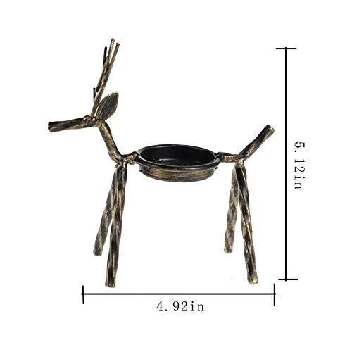 MorTime 8 Pack Christmas Reindeer Tealight Candle Holders, Bronze Finished Metal Tea Light Candleholders, Xmas Deer Holders Set For Table Kitchen Christmas Decorations 4 MorTime 8 Pack Christmas Reindeer Tealight Candle Holders, Bronze Finished Metal Tea Light Candleholders, Xmas Deer Holders Set For Table Kitchen Christmas Decorations - Image 4