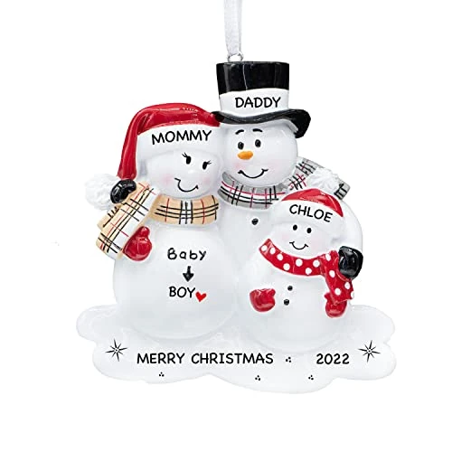 UniqXmas Personalized Pregnant Soon To Be Family Of 4 Christmas Ornament 2023 | We Are Expecting, Baby On The Way, 2nd Pregnancy Announcement | Bump’s First Xmas Keepsake Snowmen | Custom Name & Year 1 UniqXmas Personalized Pregnant Soon To Be Family Of 4 Christmas Ornament 2023 | We Are Expecting, Baby On The Way, 2nd Pregnancy Announcement | Bump’s First Xmas Keepsake Snowmen | Custom Name & Year