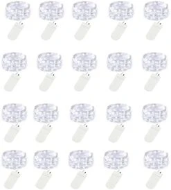 20 Pack LED Fairy Lights Battery Operated,7.2ft 20 LED Silver Wire Warm White Mason Jar Lights,Firefly Mini Led String Lights For Mason Jars Party Crafts Wedding Decorations -Department 56 Shop 41hF12LkePL. AC