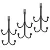 Frogued Wind-Resistant Wreath Hook Metal Double Layer Easy Installation For Hanging Christmas Wreaths Clothes More No Door Damage Multi-Purpose Hanger Black 3pcs