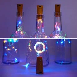 Aluan Wine Bottle Lights With Cork, 12 Pack 20 LED 6.6ft Silver Wire Cork String Lights Battery Operated Mini Fairy Lights For Party Christmas Festival Decoration, Multicolor -Department 56 Shop 41hQx0YUqTL