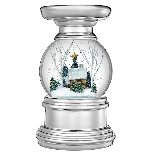 Haute Decor Snowburst 7 Inch Tall Log Cabin Christmas Snow Globe With Candle Holder And Built-in Timer, Warm White LED’s And Pulsing Snow Swirls For Pillar Candles 2 Haute Decor Snowburst 7 Inch Tall Log Cabin Christmas Snow Globe With Candle Holder And Built-in Timer, Warm White LED’s And Pulsing Snow Swirls For Pillar Candles - Image 2