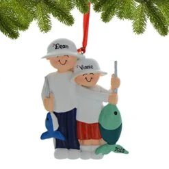 Personalized Father And Son Fishing Ornament 2022 - Fly Fishing Ornament, 12 Days Of Fishmas, Fishing Ornaments For Christmas Tree, Boat Ornament - Free Customization -Department 56 Shop 41habp7mA7L