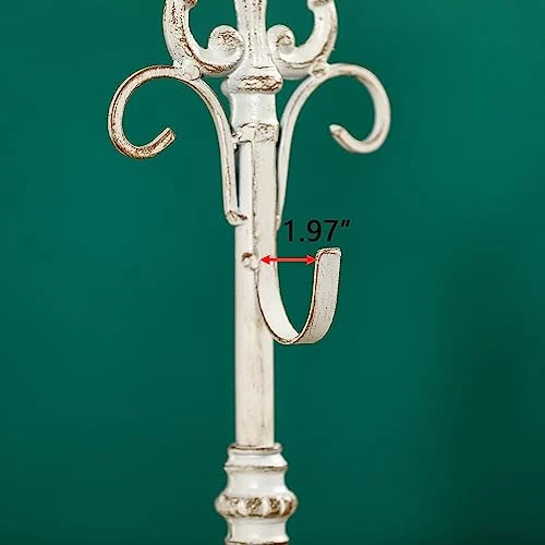 Wreath Stands For Display, Retro White Standing Wreath Holder, Wrought Iron Wreath Hanger Stand, Fleur-De-Lis Tall Floor And Tabletop Christmas Wreath Stands For Porch, New Year Wreath, Party Decor 6 Wreath Stands For Display, Retro White Standing Wreath Holder, Wrought Iron Wreath Hanger Stand, Fleur-De-Lis Tall Floor And Tabletop Christmas Wreath Stands For Porch, New Year Wreath, Party Decor - Image 6