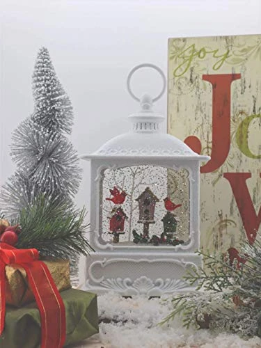Victory Creative Cardinal Bird House Christmas Lighted Water Globe Lantern 8.75" H Musical Snow Globe With Swirling Glitter Battery Operated & Timer & USB 2 Victory Creative Cardinal Bird House Christmas Lighted Water Globe Lantern 8.75" H Musical Snow Globe With Swirling Glitter Battery Operated & Timer & USB - Image 2