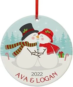 Let's Make Memories Personalized Couples First Christmas Round Ornament - Snowmen - Holiday Decor -Department 56 Shop 41hxVePqjKL. AC