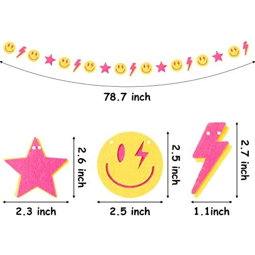 4Pcs Preppy Smile Face Lighting Star Garland Party Decoration College Room Decor, Back To School Dorm Classrooms Decorations, Trendy Style Sweet Room Decor For Teen Girls Back To School Gifts 2 4Pcs Preppy Smile Face Lighting Star Garland Party Decoration College Room Decor, Back To School Dorm Classrooms Decorations, Trendy Style Sweet Room Decor For Teen Girls Back To School Gifts - Image 2