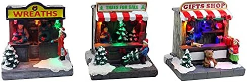 Christmas Village Shops Set Of 3 Includes Pre-lit Wreath, Tree And Gift Shop Perfect Addition To Your Christmas Indoor Decorations & Snow Village Displays 5 Christmas Village Shops Set Of 3 Includes Pre-lit Wreath, Tree And Gift Shop Perfect Addition To Your Christmas Indoor Decorations & Snow Village Displays - Image 5
