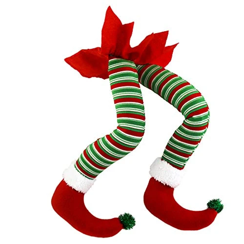 WEWILL 20'' Elf Legs Christmas Tree Decorations Stuffed Elf Leg For Christmas Home Party Tree Fireplace Ornaments (Red) 1 WEWILL 20'' Elf Legs Christmas Tree Decorations Stuffed Elf Leg For Christmas Home Party Tree Fireplace Ornaments (Red)