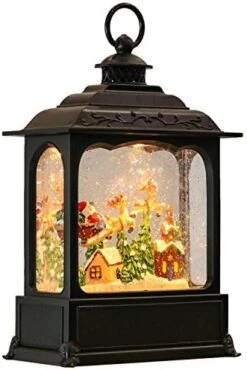 Eldnacele Musical Snow Globe Lantern With Timer, Lighted USB/Battery Operated Swirling Singing Water Glittering Lantern, Snow Globes Lantern For Adults And Kids Christmas Decoration- Snowman -Department 56 Shop 41iy9Fx5hFL. AC
