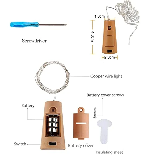 Wine Bottle Cork Lights 15Pack 10 LED/ 40 Inches Battery Operated Cork Shape Copper Wire Colorful Fairy Mini String Lights For Party Christmas Halloween Wedding Decoration (Warm White) 1 Wine Bottle Cork Lights 15Pack 10 LED/ 40 Inches Battery Operated Cork Shape Copper Wire Colorful Fairy Mini String Lights For Party Christmas Halloween Wedding Decoration (Warm White)