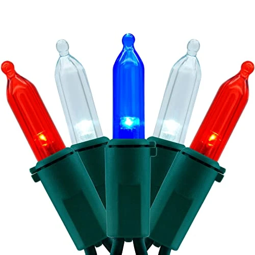 YULETIME Red White & Blue LED Christmas Lights With Green Wire, 66 Feet 200 Count UL Certified Commercial Grade String Light Set For Independence Day Patriotic Holidays (Red White & Blue) 1 YULETIME Red White & Blue LED Christmas Lights With Green Wire, 66 Feet 200 Count UL Certified Commercial Grade String Light Set For Independence Day Patriotic Holidays (Red White & Blue)