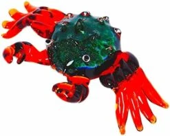 EUSTUMA Hand Blown Glass Crab Figurines Ornament,Sea Animal Ornament For Home Decor,Sea Animals Collection For Birthday Gift. -Department 56 Shop 41lO64U7BL. AC