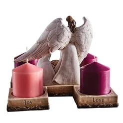 Avalon Gallery Sculpted Resin Advent And Christmas Candle Holder, 10 1/4 Inch, White -Department 56 Shop 41mA67xSw5L
