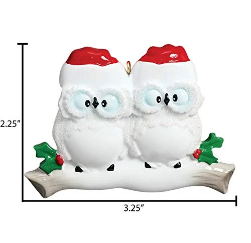 Personalized Christmas Ornaments For Couples - Couples Ornament 2022 - White Owl Couple Ornaments For Christmas Tree Family Of 2 Christmas Ornaments For Couples - Free Customization 4 Personalized Christmas Ornaments For Couples - Couples Ornament 2022 - White Owl Couple Ornaments For Christmas Tree Family Of 2 Christmas Ornaments For Couples - Free Customization - Image 4