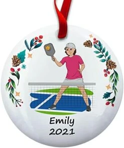 Personalized Blonde Female Pickleball Christmas Ornament -Department 56 Shop 41nd1GkXPJL. AC