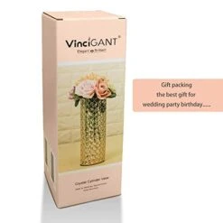VINCIGANT Christmas Decorative Cylinder Flower Vases For Artificial Bouquet,Floor Standing Candle Holders,Wedding Home Dining Room Table Decorative Centerpieces -Department 56 Shop 41og6ypbZqL