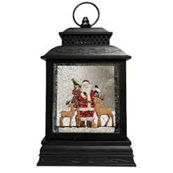 GOOSH Lighted Christmas Snow Globe Lantern, Santa Claus With Gift, Reindeer In Musical Decoration With Battery Operated LED Water Glittering Music Playing With 6H Timer, Christmas Home Décor And Gift… -Department 56 Shop 41omg2aK6oS