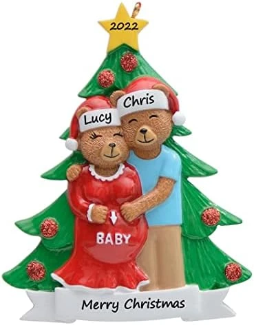 MAXORA Pregnant Bear Couple Family Of 2 Christmas Tree Ornament - Personalized Expecting Christmas Ornament 2022 - We're Expecting Bear Family Ornament - Unique Keepsake Gifts For Expecting Parents 4 MAXORA Pregnant Bear Couple Family Of 2 Christmas Tree Ornament - Personalized Expecting Christmas Ornament 2022 - We're Expecting Bear Family Ornament - Unique Keepsake Gifts For Expecting Parents - Image 4