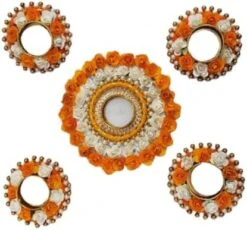 GENERIC India Gift HUB Handmade Tea Ligth Rangoli Set | Multi Design Festive Diyas| Tea Light Holders Housewarming Favors Outliner Decoration | Floral Mats Tea Party Floor Diwali Christmas Decor -Department 56 Shop 41p860oCjDL. AC