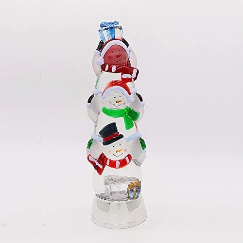 Wondise Lighted Snow Globe Lamp With 6 Hour Timer, Color Changing Battery Operated Snow Globe Lantern Glitter Swirling Christmas Decoration(3-Tiers Snowman, 3.7 X 12.5 Inches) 8 Wondise Lighted Snow Globe Lamp With 6 Hour Timer, Color Changing Battery Operated Snow Globe Lantern Glitter Swirling Christmas Decoration(3-Tiers Snowman, 3.7 X 12.5 Inches) - Image 8