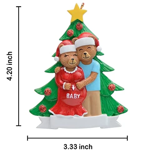 MAXORA Pregnant Bear Couple Family Of 2 Christmas Tree Ornament - Personalized Expecting Christmas Ornament 2022 - We're Expecting Bear Family Ornament - Unique Keepsake Gifts For Expecting Parents 3 MAXORA Pregnant Bear Couple Family Of 2 Christmas Tree Ornament - Personalized Expecting Christmas Ornament 2022 - We're Expecting Bear Family Ornament - Unique Keepsake Gifts For Expecting Parents - Image 3