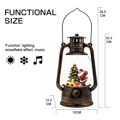 NORYER Musical Snow Globe Lanterns In 2 Pack, Lighted USB/Battery Operated Swirling Singing Water Glittering Lantern, Snow Globes Lantern For Adults And Kids Christmas Decoration (Carolers) 2 NORYER Musical Snow Globe Lanterns In 2 Pack, Lighted USB/Battery Operated Swirling Singing Water Glittering Lantern, Snow Globes Lantern For Adults And Kids Christmas Decoration (Carolers) - Image 2