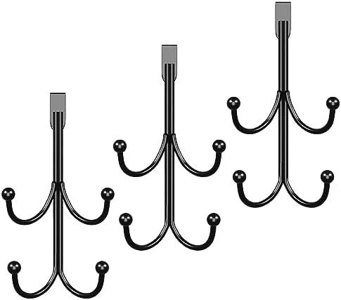 Worparsen No Tools Or Nails Required Wreath Hanger Metal Double Layer Hook Door Damage Easy Installation Hanging Christmas Wreaths Clothes Black 3pcs 6 Worparsen No Tools Or Nails Required Wreath Hanger Metal Double Layer Hook Door Damage Easy Installation Hanging Christmas Wreaths Clothes Black 3pcs - Image 6