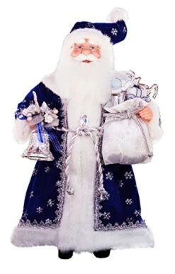 Windy Hill Collection 16" Inch Standing Royal Blue Santa Claus Christmas Figurine Figure Decoration 416110