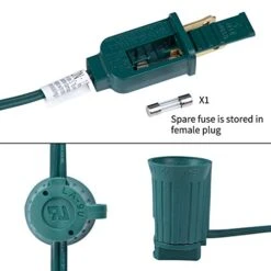 C9 Light Strand 100 FT For E17-12" Spacing, Outdoor String Light Christmas Stringer With 100 Sockets For Patio, Green Wire -Department 56 Shop 41pnPbE4pwL