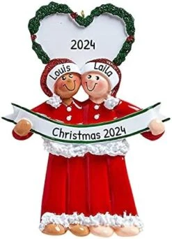 Personalized First Christmas Ornament Couple 2022 - First Christmas Together Ornament 2022 - African American Tangled In Real Lights Couple Ornament 2022 - Free Customization -Department 56 Shop 41ps2FuD4bL. AC