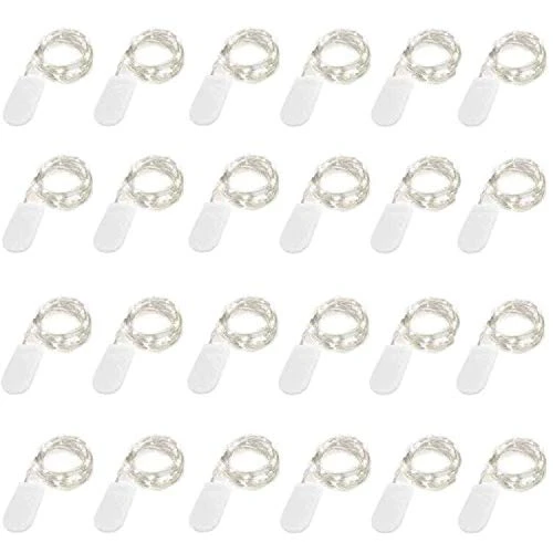 24 Pack Fairy Lights Battery Operated 6.6ft 20 Led Mini String Lights Silver Wire Starry Lights For DIY Wedding Party Festival Halloween Christmas (Cool White) 1 24 Pack Fairy Lights Battery Operated 6.6ft 20 Led Mini String Lights Silver Wire Starry Lights For DIY Wedding Party Festival Halloween Christmas (Cool White)