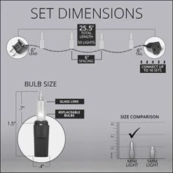 Kringle Traditions Incandescent Mini String Lights, Indoor Mini Tree Lights, Outdoor Christmas Mini Lights, Colorful Christmas Mini Lights, Green Wire (50 Lights / 6” Spacing / 25.5 Ft, Gold) 18 Kringle Traditions Incandescent Mini String Lights, Indoor Mini Tree Lights, Outdoor Christmas Mini Lights, Colorful Christmas Mini Lights, Green Wire (50 Lights / 6” Spacing / 25.5 Ft, Gold) -Department 56 Shop 41q3pWBt2tL
