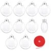 Auihiay 10 Pack Christmas Clear Plastic Ornament Discs, 3.15 Inch Fillable Ornament Balls For DIY Craft Projects, Wedding, Birthday, Valentine's Day Party, Home Decorations (80 Mm)
